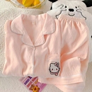 甜美可爱云朵棉夏天可外穿家居服套装 睡衣女夏季 短裤 薄款 纯棉短袖