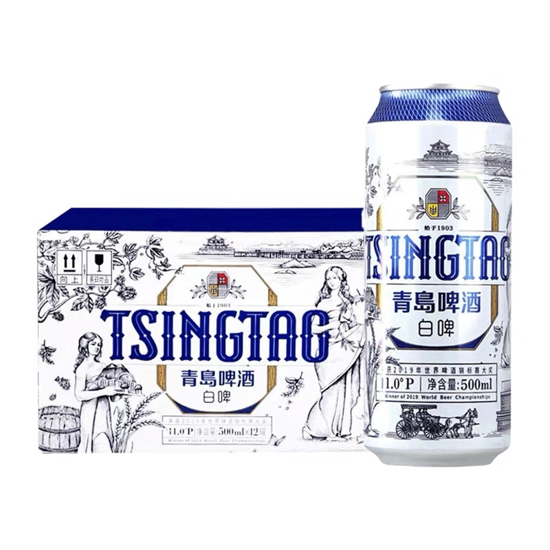 全麦酿造青岛啤酒小麦白啤500ml*6罐/12罐精酿