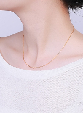 直播货源纯银S925十字链锁骨链电镀白金18K黄金闪欧O压光银项链