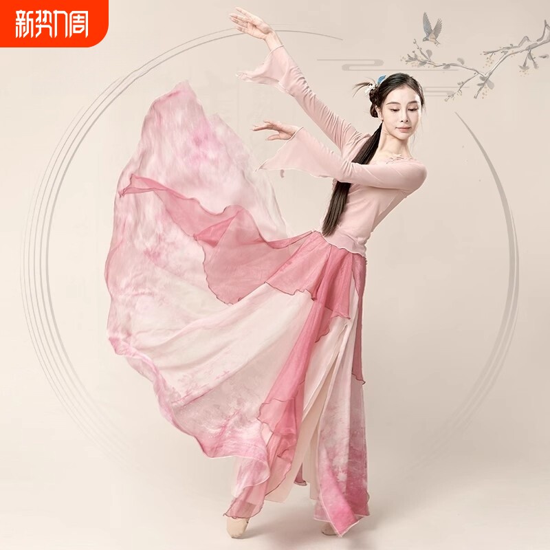 古典舞仙气双层纱衣身韵上衣练功舞蹈女服中国舞古风飘逸裙裤套装
