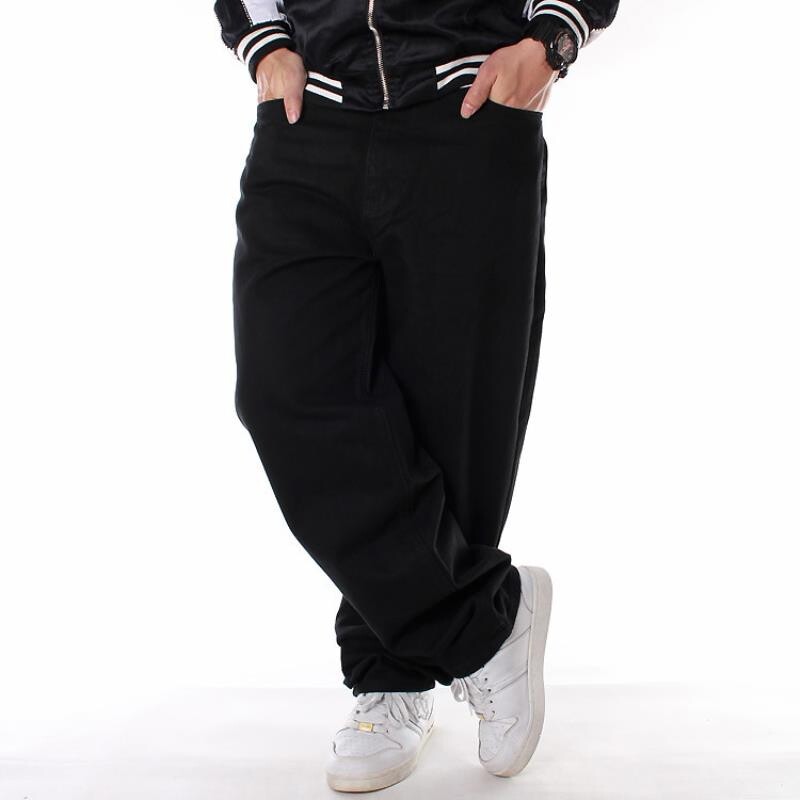 欧美HIPHOP滑板裤街头嘻哈牛仔裤男潮流宽松休闲长裤子加肥加大码