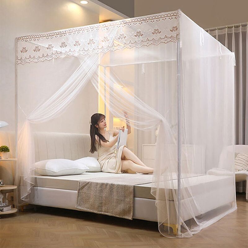 蚊帐1.8床家用单开门1.0m老式1.2米床学生宿舍加粗支架落地