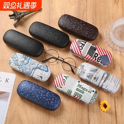 男士老花眼镜学生框架男生高级感近视眼镜盒女轻便便携防压收纳盒