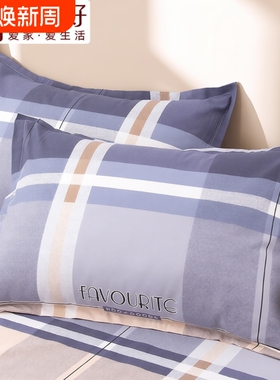 2025新款纯棉枕套枕头套一对装40x60单个100全棉整头套48cmx74cm