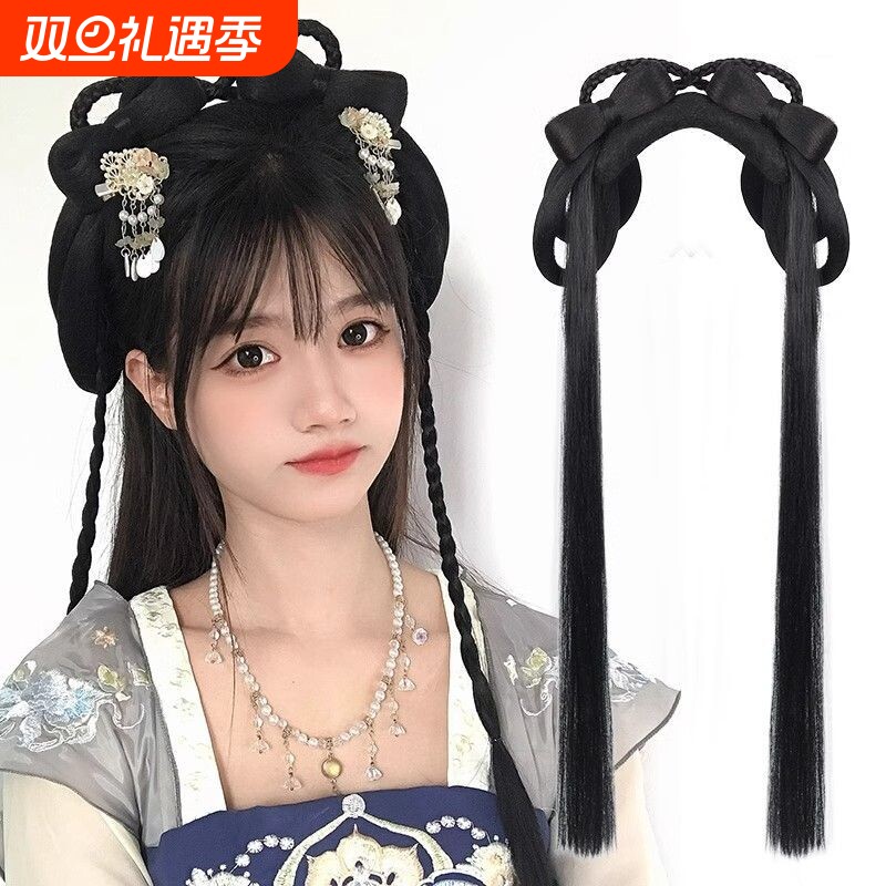 汉服头饰假发女一体式发箍软发髻古装配饰盘发古风发包发饰模特