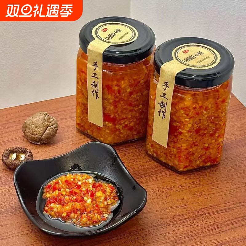 手工潮汕家用调味酱剁椒广东蒜蓉辣椒酱猪脚饭肠粉下饭菜拌饭蒜香