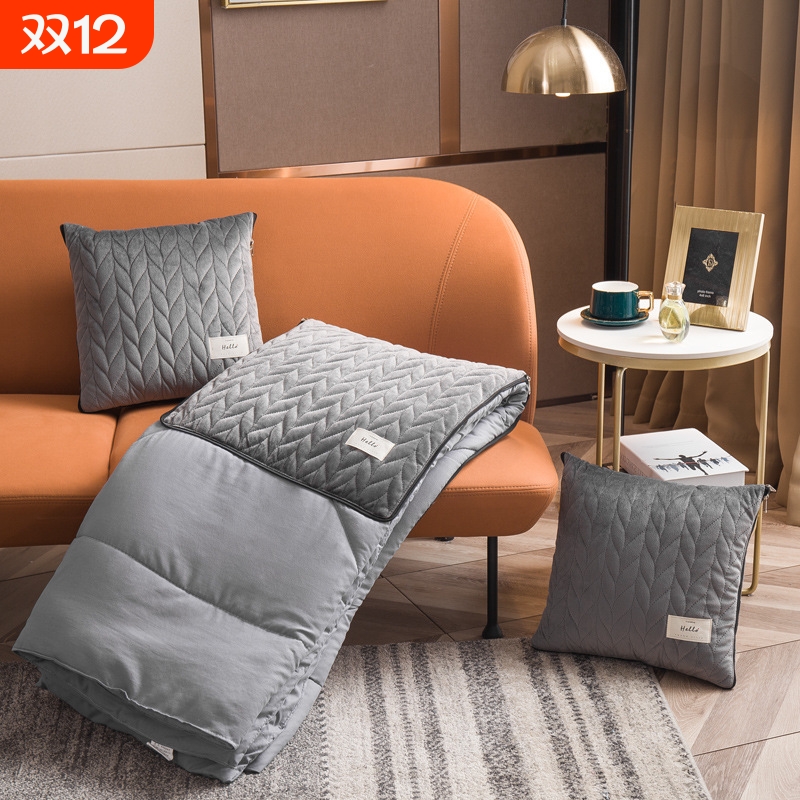 丝绒轻奢抱枕被子两用加厚汽车办公室空调被靠垫沙发午睡枕靠枕
