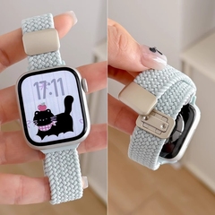 适用苹果手表表带iwatch10细款S9applewatch9夏天新款S8尼龙S7编织磁吸S6高级可爱透气SE女S10男运动创意