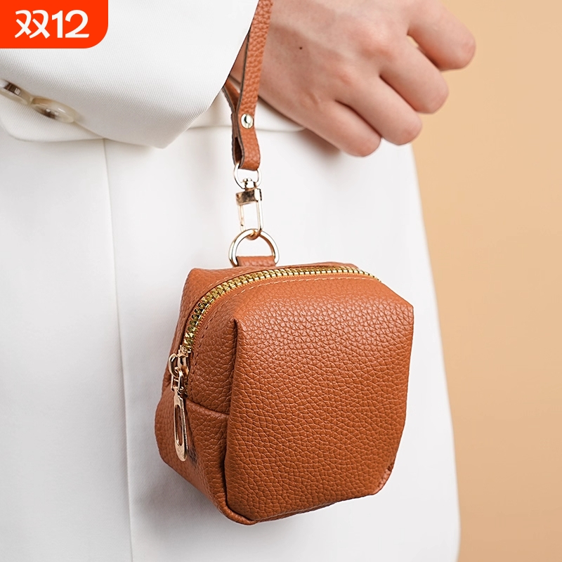 复古迷你手拎钥匙包女耳机小包便携随身口红文玩收纳包手提零钱包