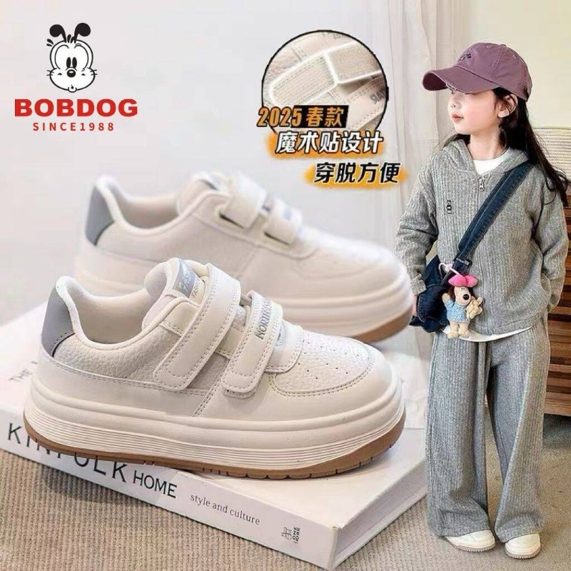 巴布豆女童鞋子2025春秋新款儿童运动鞋小白鞋男童板鞋软底潮轻便