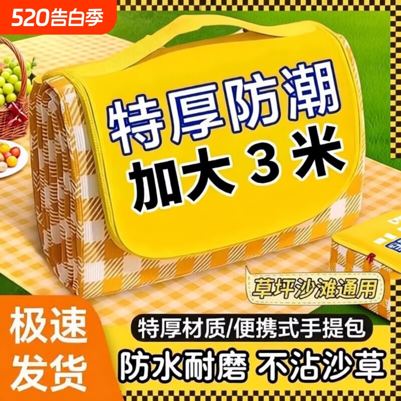 防潮垫野餐垫户外露营防水防潮加厚便携垫子春郊游游草坪帐篷地垫