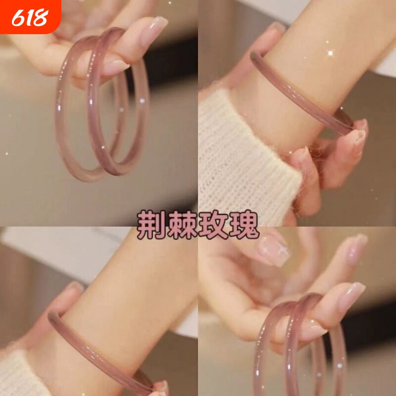 玻璃仿玉手镯细手镯叮当响叮当镯汉服配饰手镯禁步环圈