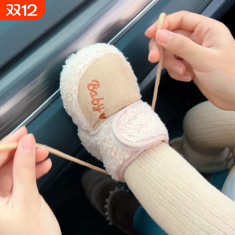 冬款棉鞋加绒保暖婴儿步前鞋