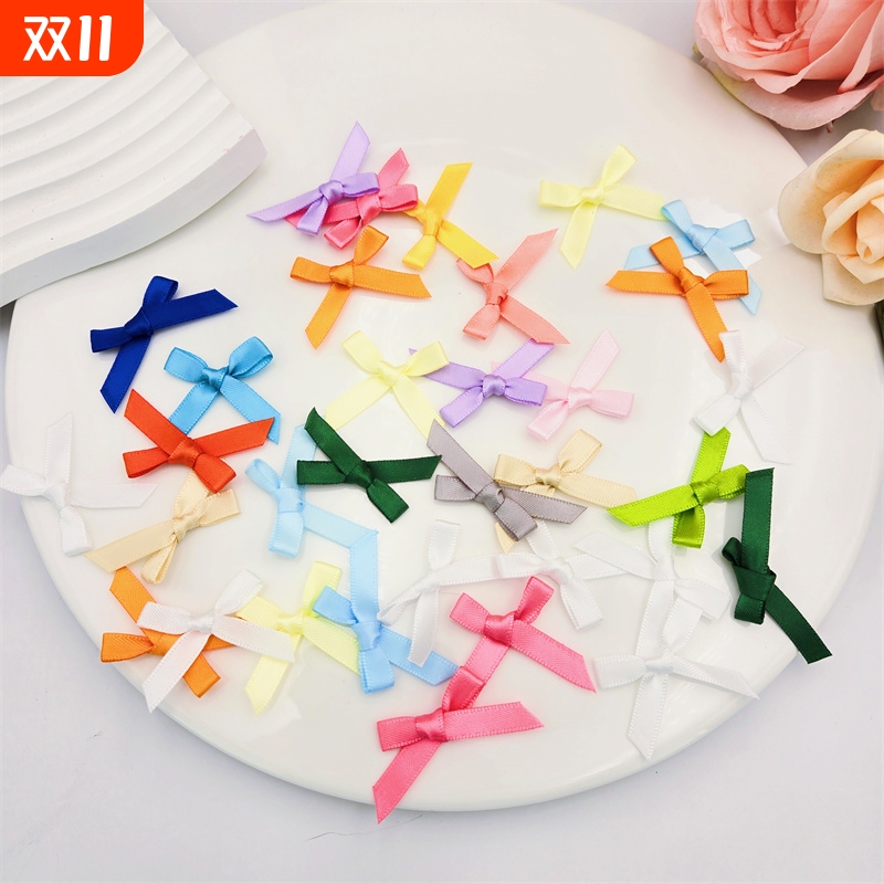 迷你蝴蝶结装饰ins混搭多色出卡打包材料手工diy小配件辅料格子