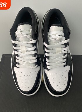 夏季J1Low烟灰黑白熊猫影子灰水洗牛仔蓝红绿脚趾男女情侣鞋平底