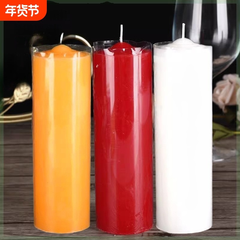 蜡烛家用无烟无味停电照明烛光晚餐浪漫长杆应急防灾红色优质石蜡