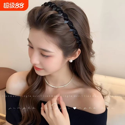 轻奢闪钻高颅顶发箍女款高级