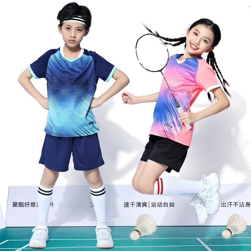 夏季儿童羽毛球服套装男童速干小学生跳绳乒乓球网球衣运动服