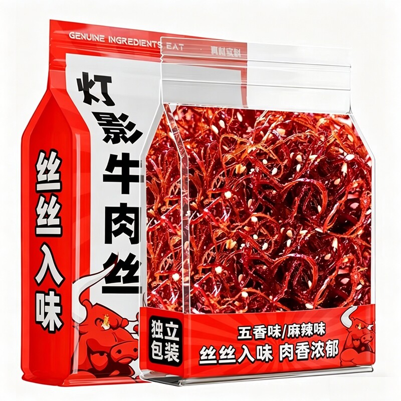 灯影牛肉丝牛肉干零食重庆特产麻辣五香休闲小吃年货节辣味香辣