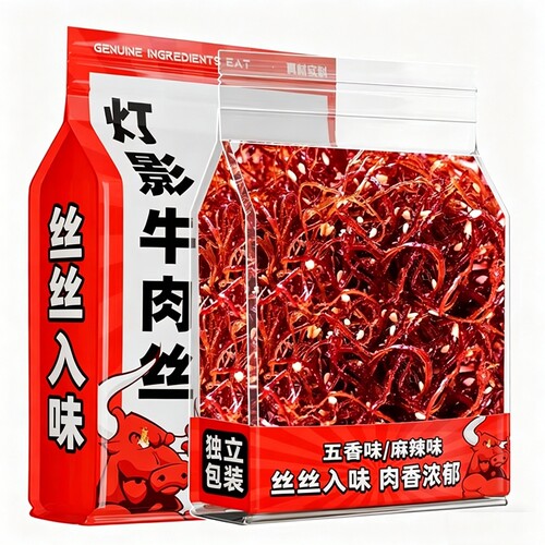 灯影牛肉丝牛肉干零食重庆特产麻辣五香休闲小吃年货节辣味香辣