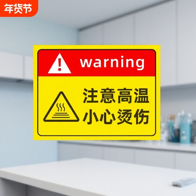 注意高温小心烫伤提示贴防烫伤标识警示标志当心标识牌高温烫手有电危险警示牌安全贴纸警告请勿防水烟火触碰,文具电教/文化用品/商务用品,标志牌/提示牌/付款码,淘宝优惠券,粉丝福利购,淘宝优惠卷