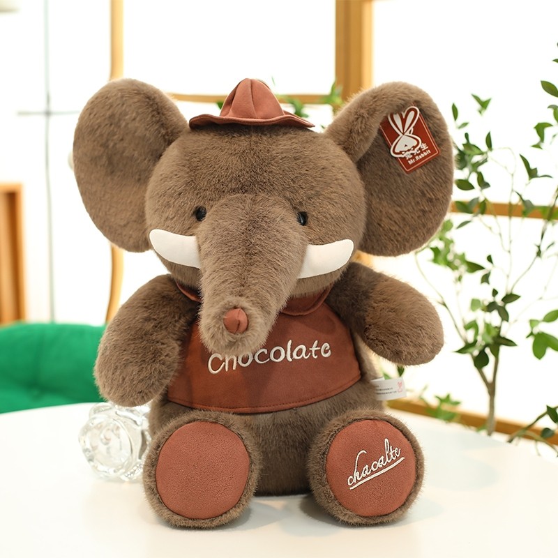 可爱仿真小象公仔玩偶毛绒抱枕送女孩睡觉哄睡布娃娃公仔玩偶玩具