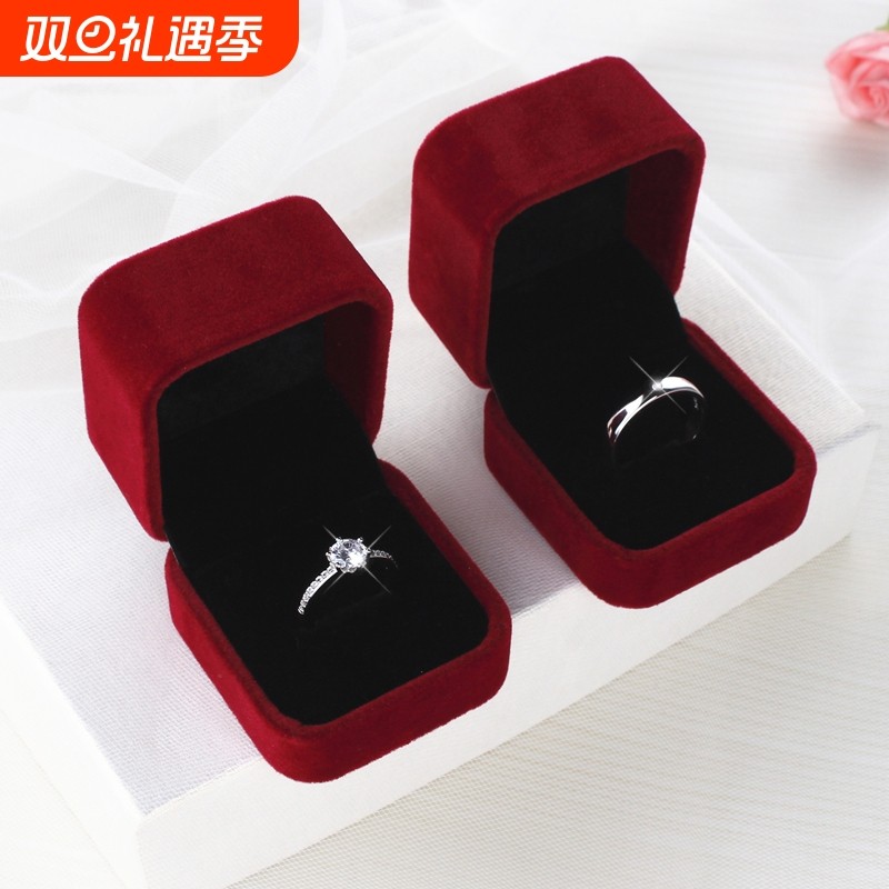 结婚婚戒假钻戒婚礼道具仿真对戒情侣戒指开口求婚仪式活口调节