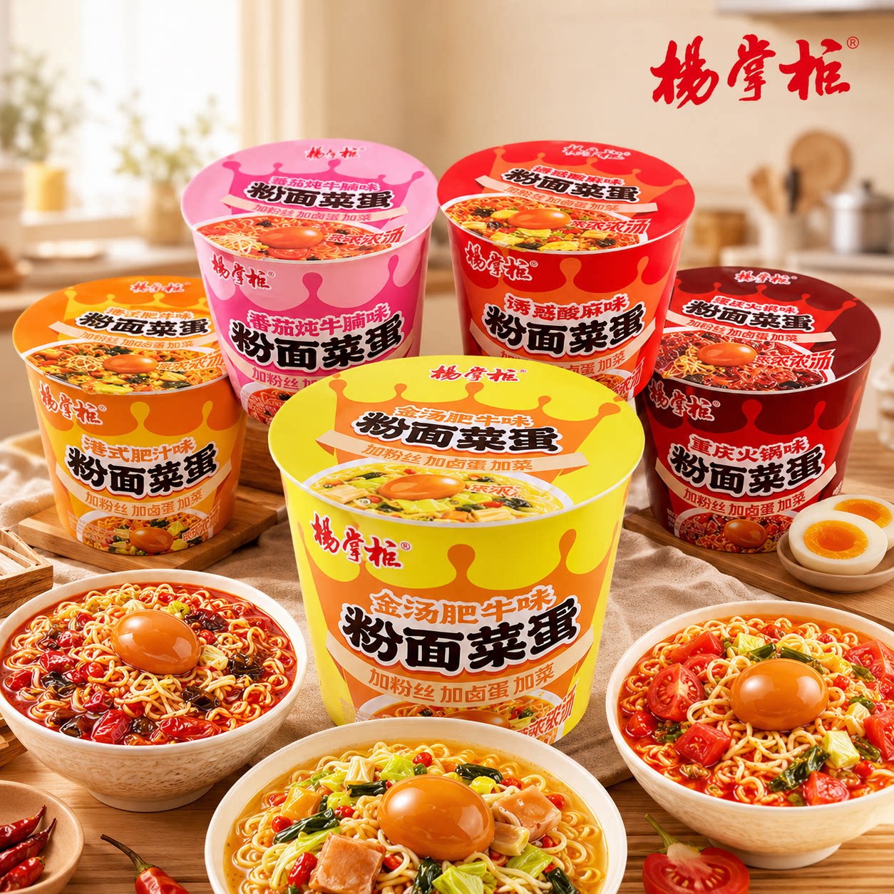 杨掌柜粉面菜蛋金汤肥牛多口味味方便面桶装泡面宿舍解馋宵夜速食图片