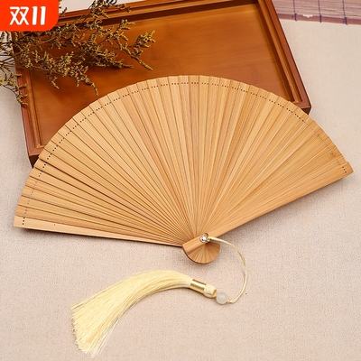 中国风全竹小折扇竹扇子丝艺堂