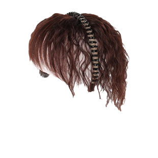 真发头顶假发片女水钻发箍一体刘海时尚羊毛卷遮白发增发量补发块