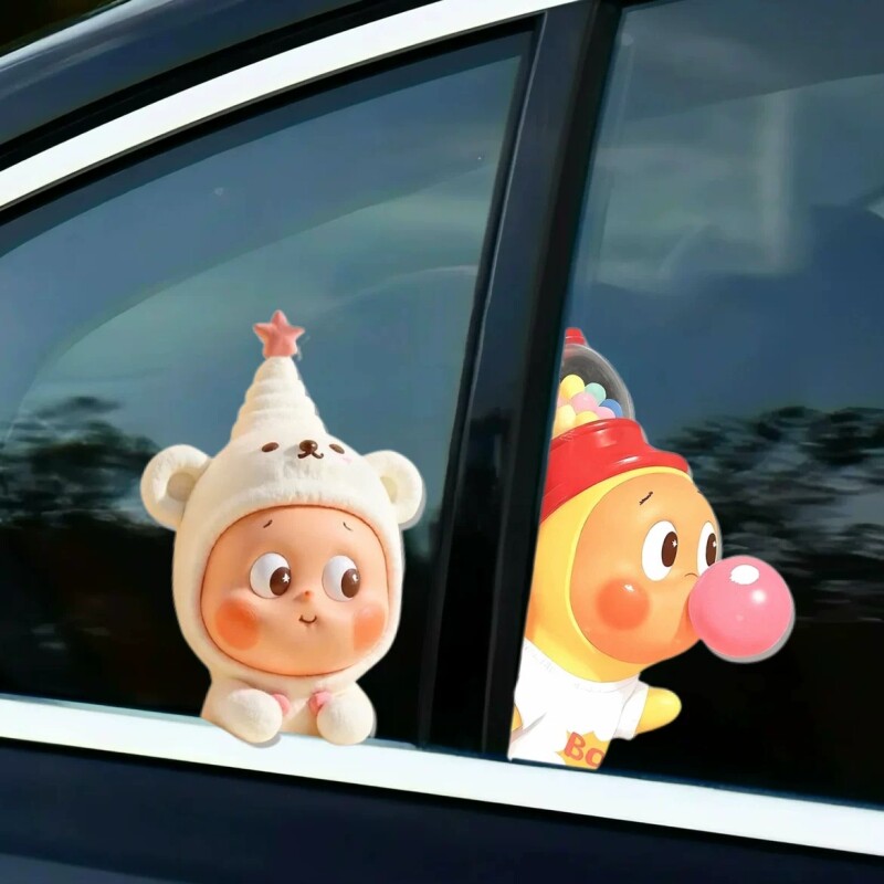 可爱星星人汽车贴纸创意我们都是星星人汽车车窗车身划痕遮挡贴纸