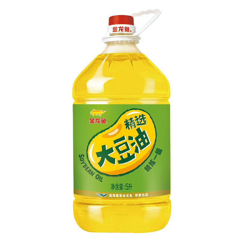 金龙鱼精选大豆油5升L精炼一级豆油食用植物油家用调味色拉油