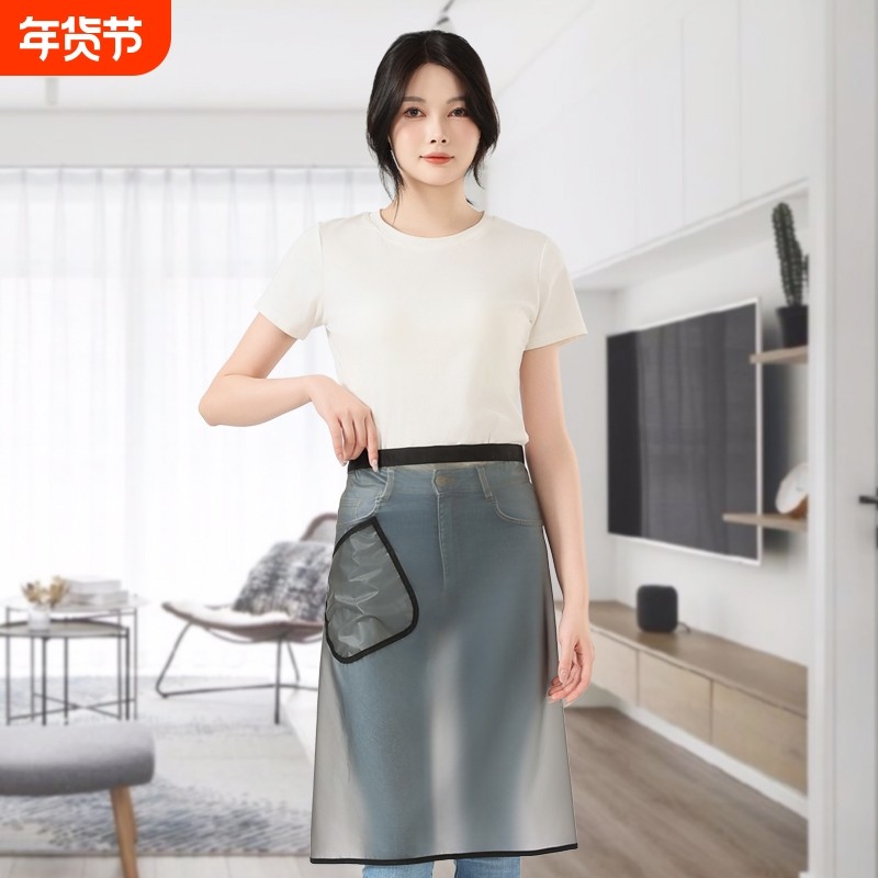 免洗半身围裙防水厨房加长加肥家用防油厨师耐脏外穿透明半截围腰,家庭/个人清洁工具,围裙,淘宝优惠券,粉丝福利购,淘宝优惠卷
