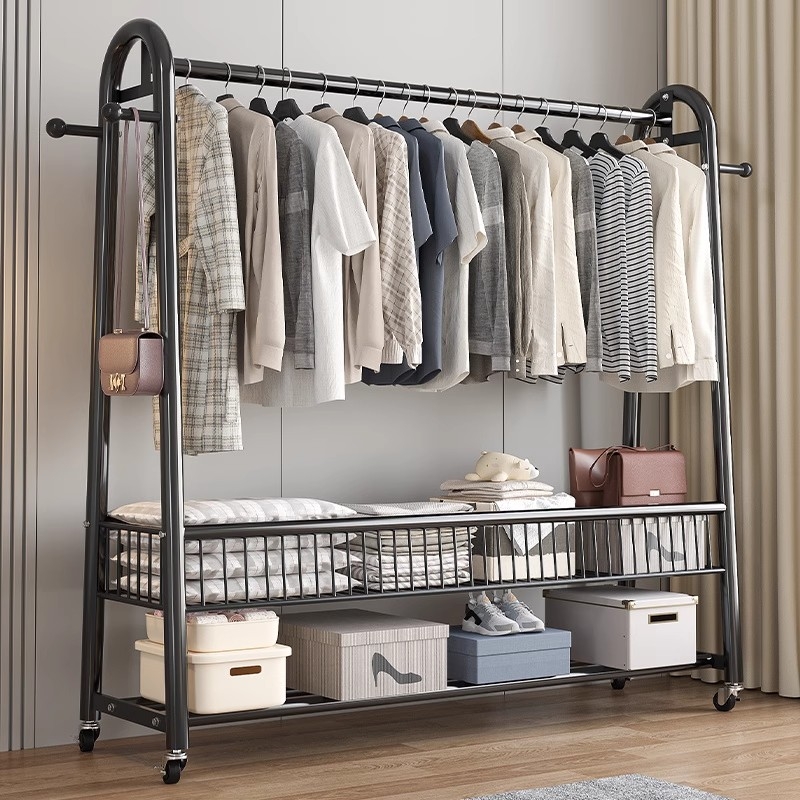 加厚衣帽架可移动晾衣架落地室内服装店挂衣架结实承重衣服收纳架