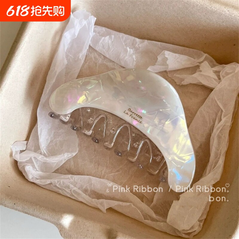 秋冬新款法式高级醋酸气质简约后脑勺鲨鱼夹子发卡盘发头饰品短发
