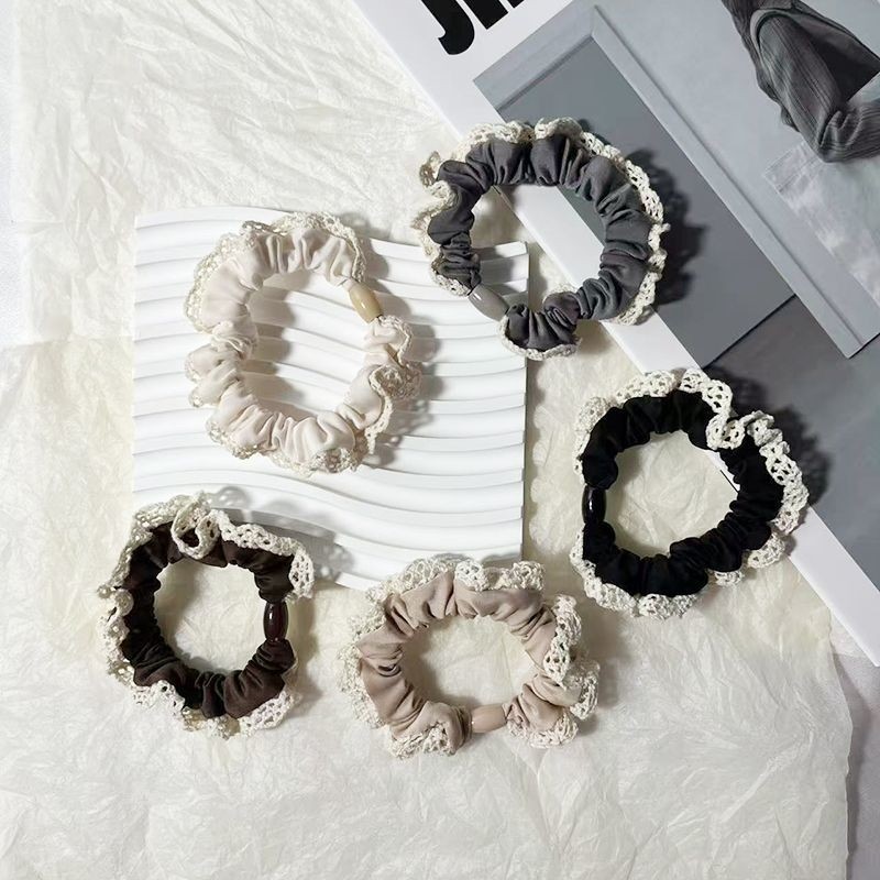 小香风发圈黑色大肠头绳春夏高级感橡皮筋扎头发绳法式