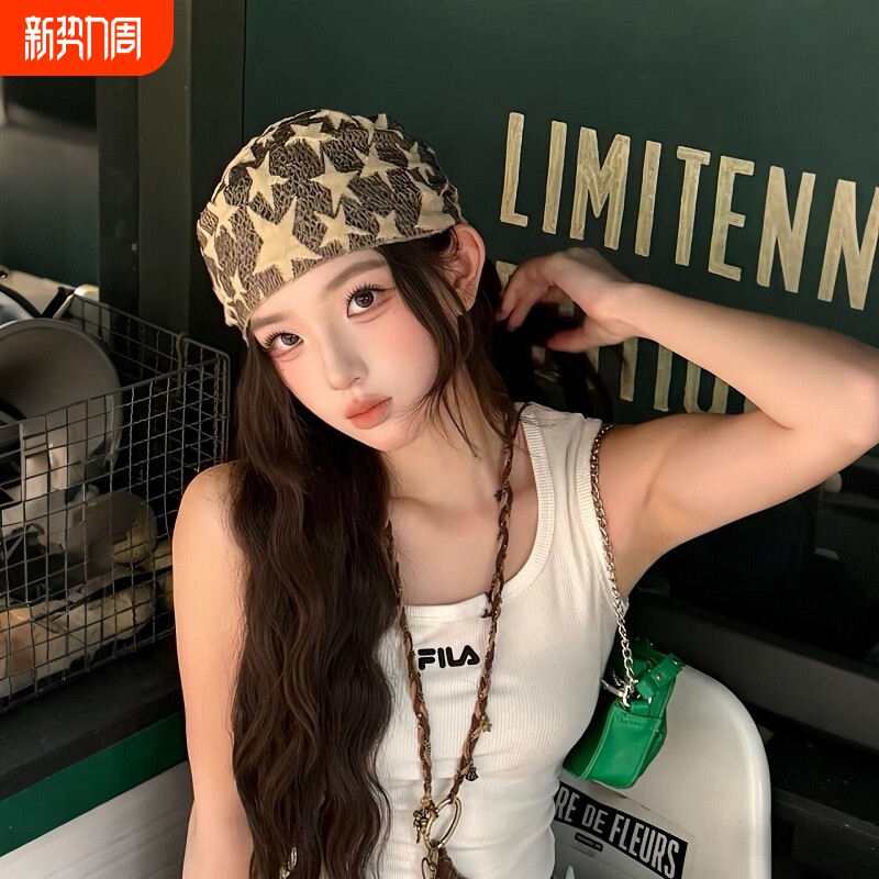 亚文化美式幸运星星包头头巾女2026新款街头时尚辣妹防晒透气丝巾