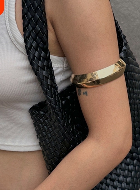 简约金属几何圆环臂镯女