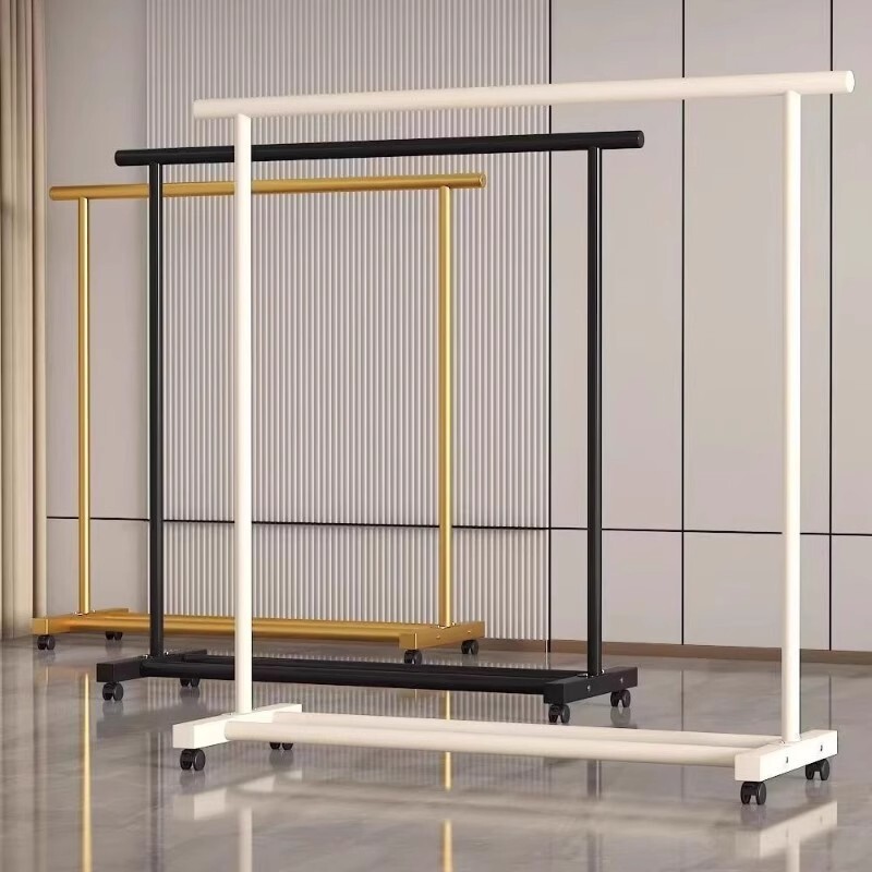 晾衣架落地家用卧室挂衣架室内阳台晾晒衣服宿舍简易衣帽架子伸缩