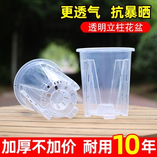 花大爷大号镂空透明透气空气柱花盆高款树脂升级控根塑料材质花盆