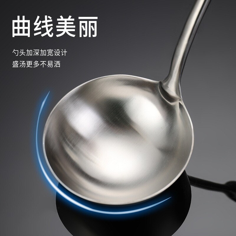 304不锈钢新品铲勺 加厚手柄炒菜铲面捞大漏勺烹饪家用厨具六件套
