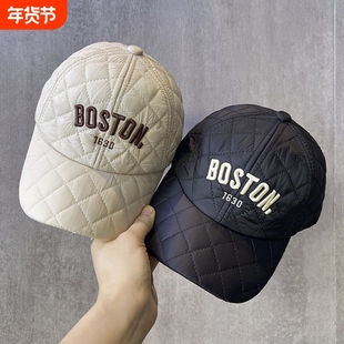 儿童帽子秋冬季羽绒布保暖棒球帽宝宝休闲帽男女童鸭舌帽黑色绿色