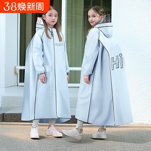 儿童雨衣学生上学专用男童女孩中大童带书包位全身自行车电动车