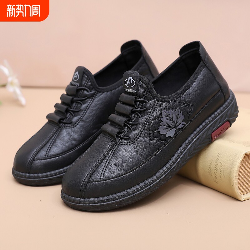 春秋老北京布鞋女中老年休闲鞋妈妈鞋平底舒适奶奶鞋老人单鞋尖头