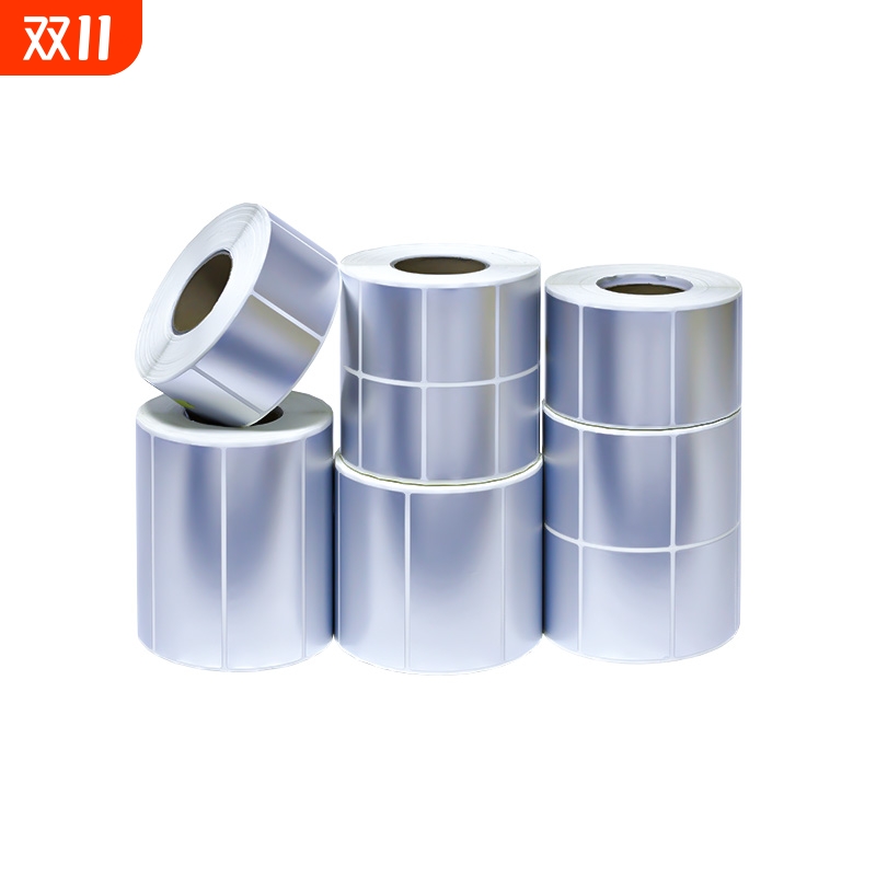 亚银标签纸哑银不干胶标签空白防水防油pet打印贴纸银色手写撕不烂三防固定资产条码纸设备合格证耐高温亮白