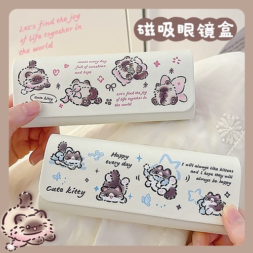 暹罗猫咪眼镜盒便携女高颜值ins风磁吸闭合眼睛盒子抗压学生可爱