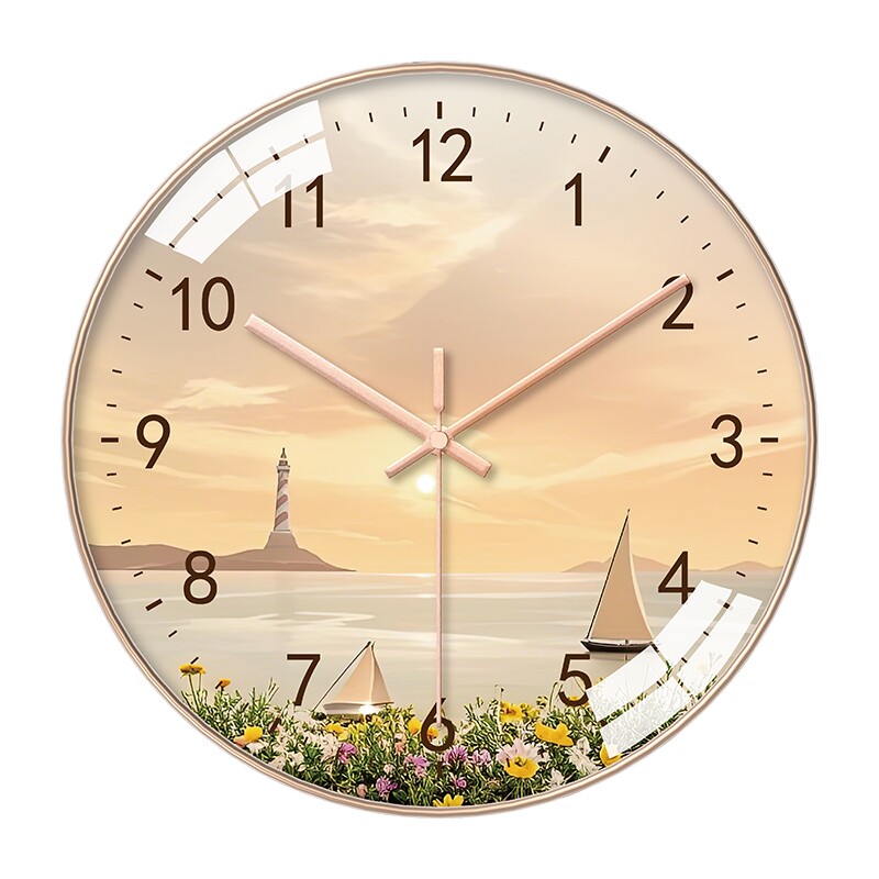 2026新款静音挂钟创意客厅钟表卧室奶油风时钟石英钟机芯电池艺术