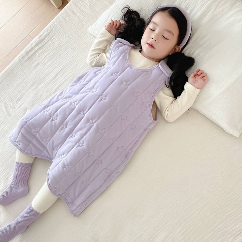 宝宝羊毛蚕丝加棉加厚保暖睡袋男女童A类背心式连体睡衣恒温中厚
