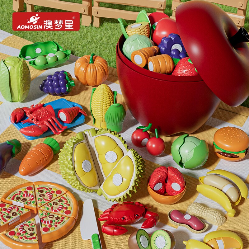 澳梦星大苹果切切乐玩具儿童切水果蔬菜婴儿可啃咬女孩过家家厨房