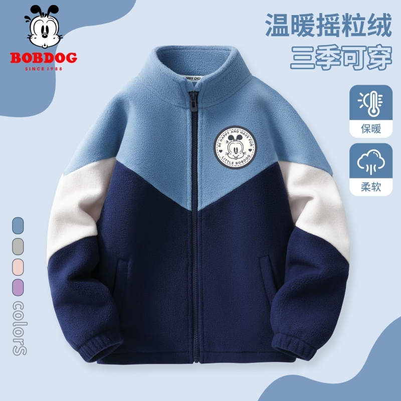 男童摇粒绒外套秋冬款2025新款
